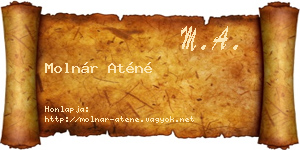 Molnár Aténé névjegykártya